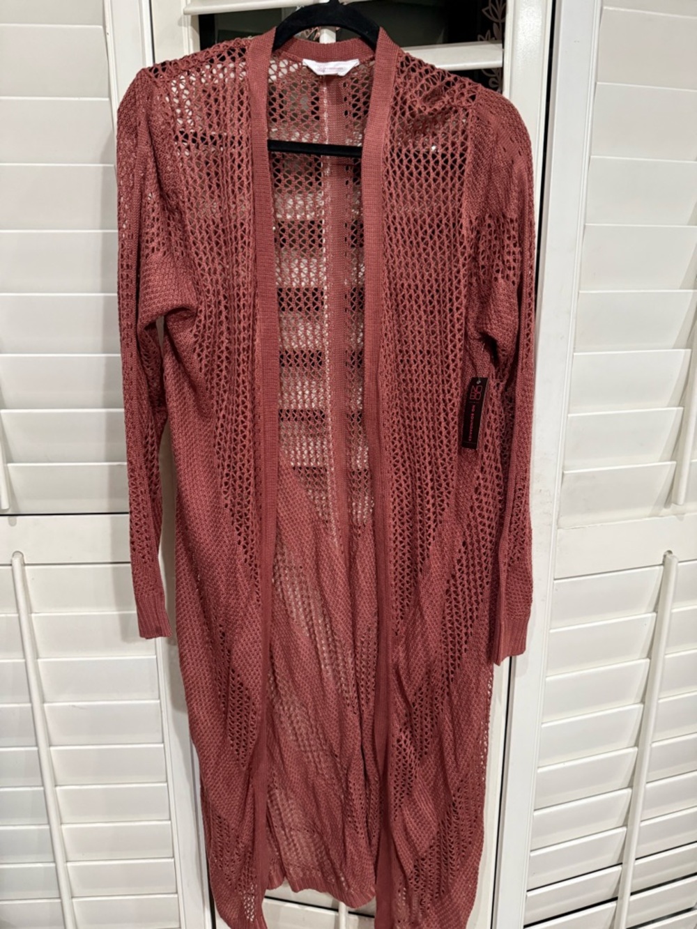 NWT - No Boundaries Open Knit Long Cardigan in Dusty Rose